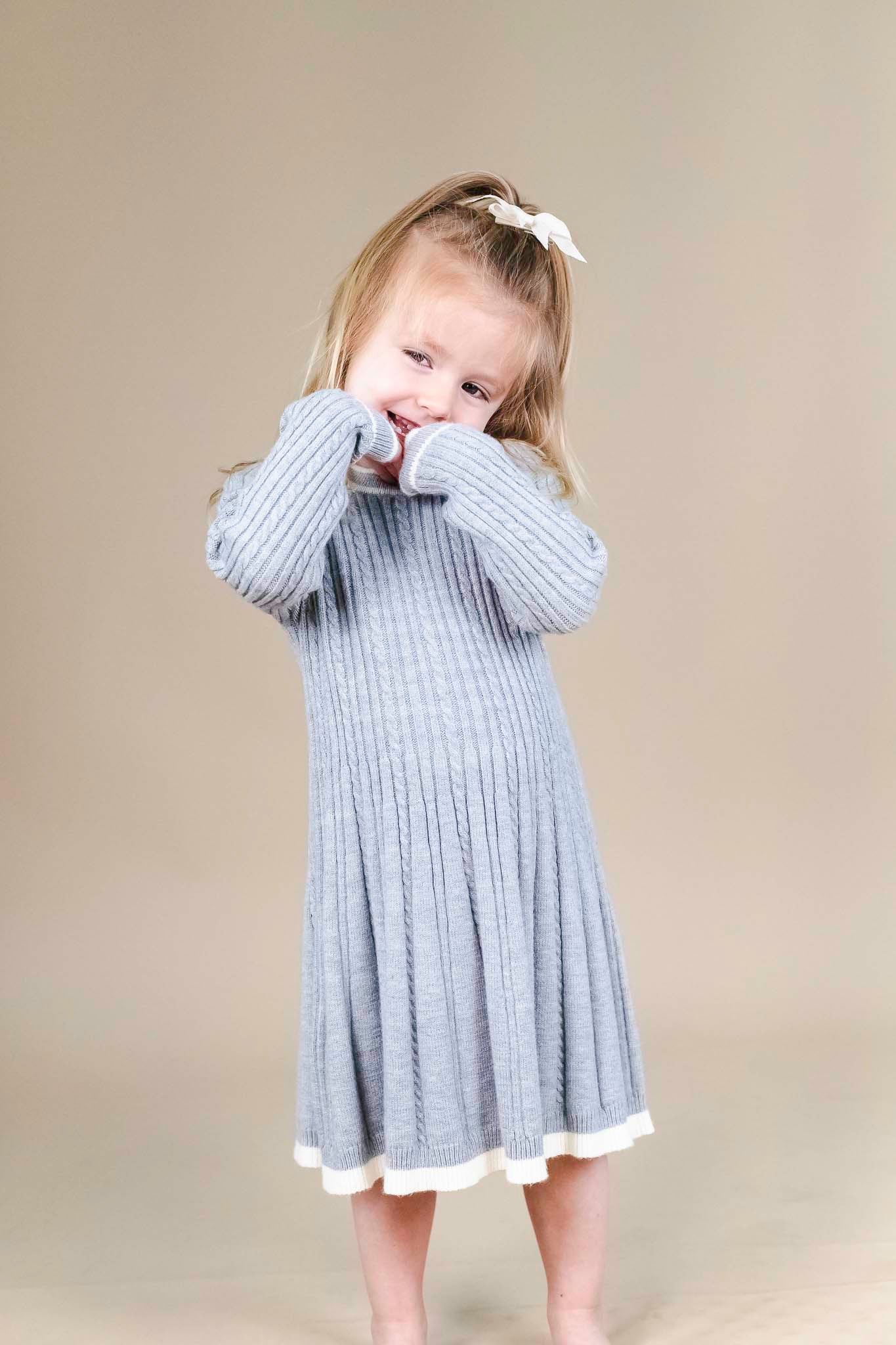 mayoral grey dress Silver Knit Dress (Girl)