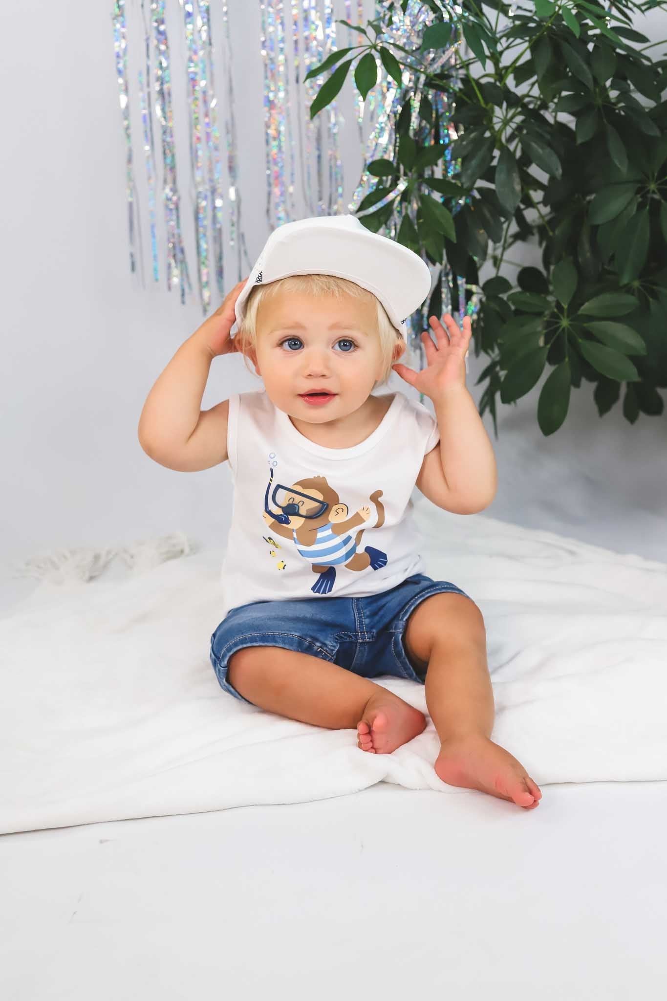 Snorkeling Monkey Tank (Baby Boy) – Bowfish Kids