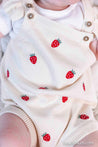 Viverano Strawberry Embroidered Knit Ruffle Romper Set