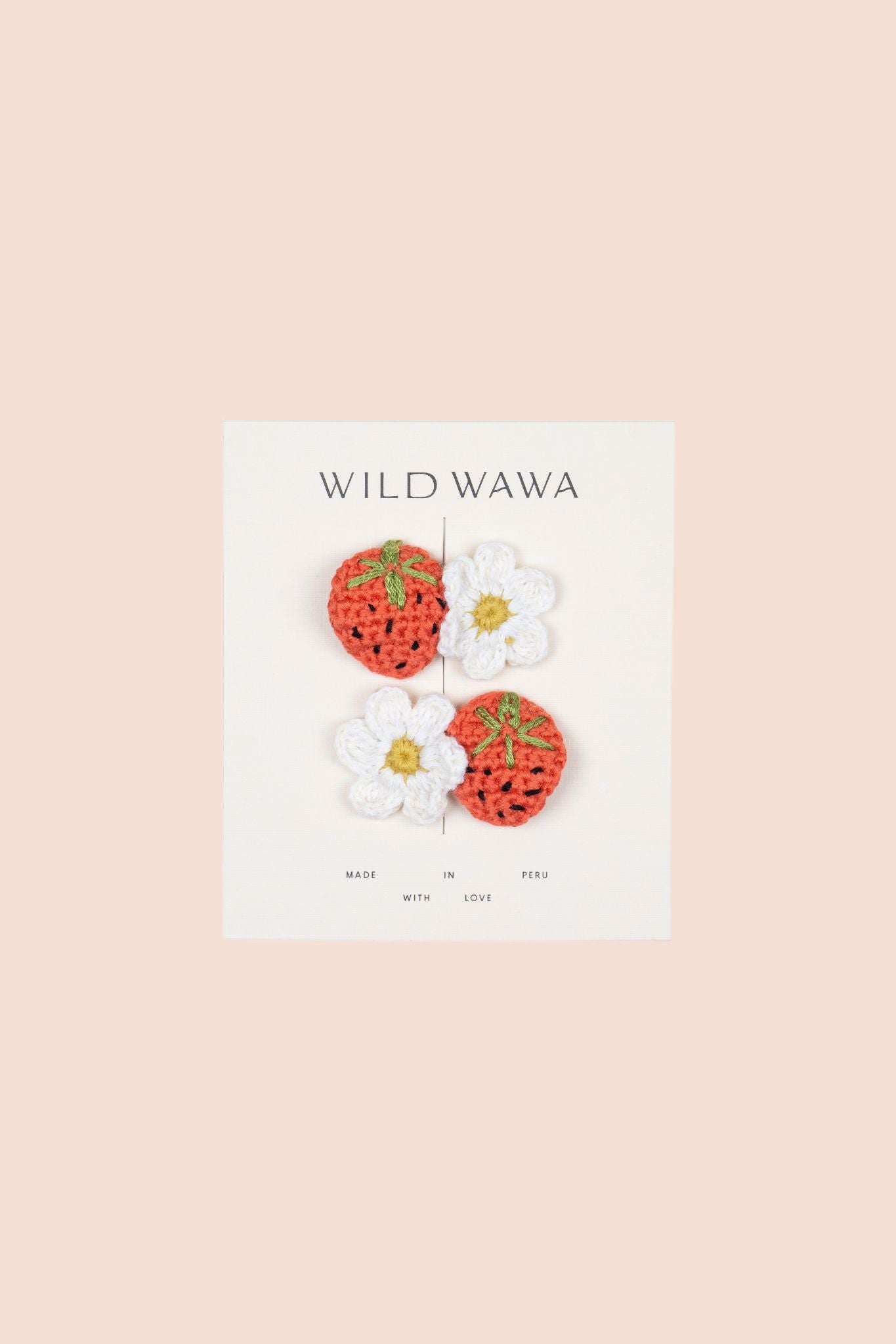 Wild Wawa Strawberry Daisy Crochet Clip Set