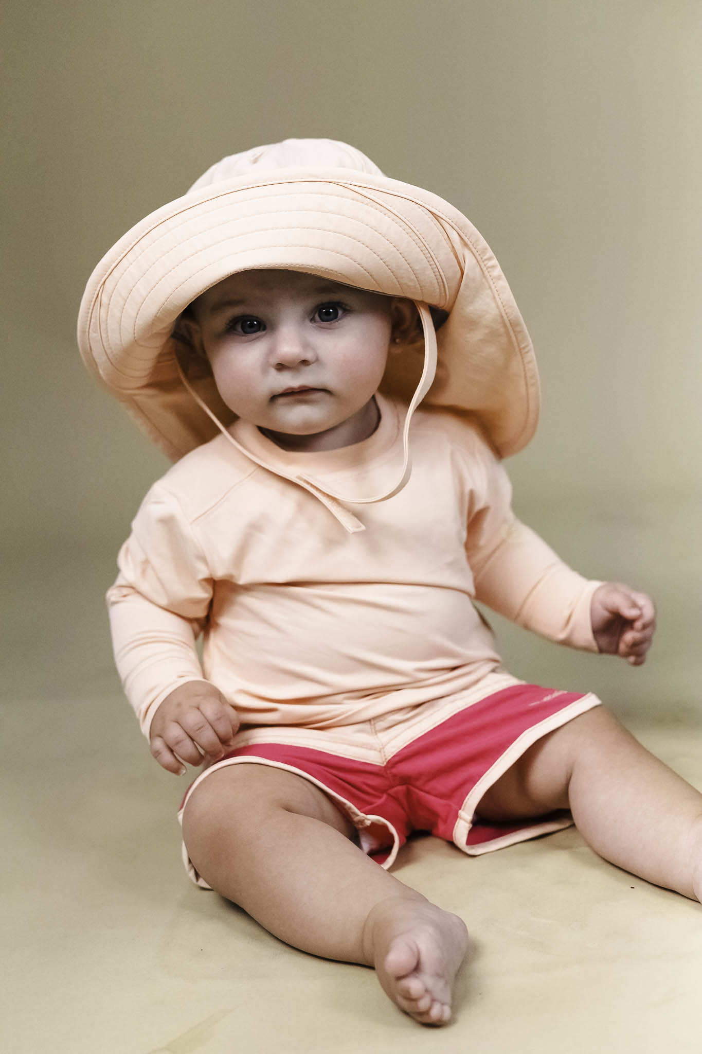 Sunlit Pink Block-The-Sun Hat (Baby Girl) – Bowfish Kids