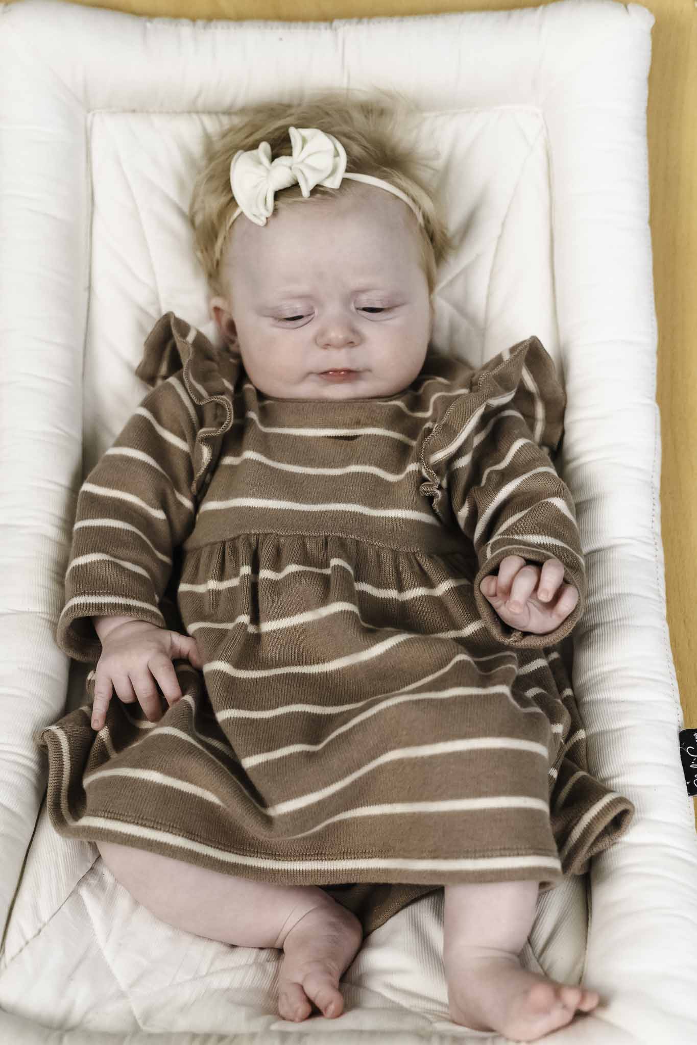Tan Striped Jersey Dress (Baby Girl) 6-9m
