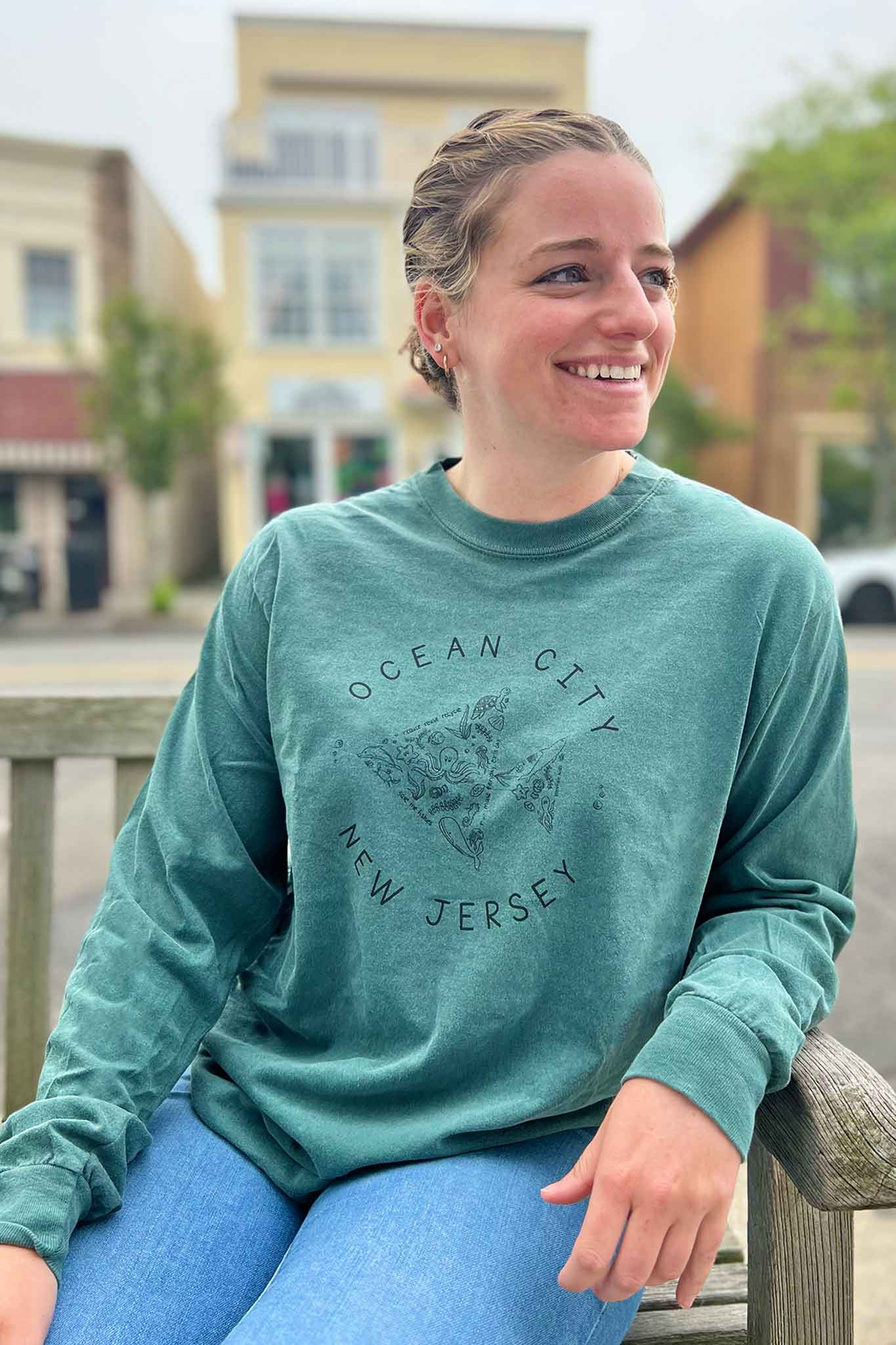 Comfort Colors Spruce Printed Long Sleeve (Adult Unisex) L