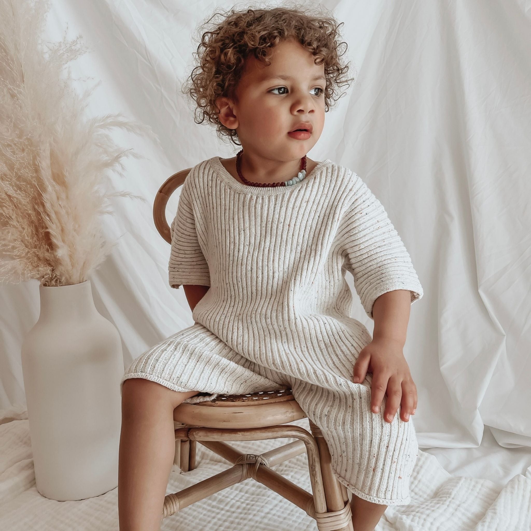 Oat Co Sprinkled Rib Knit Playsuit (Baby Unisex)