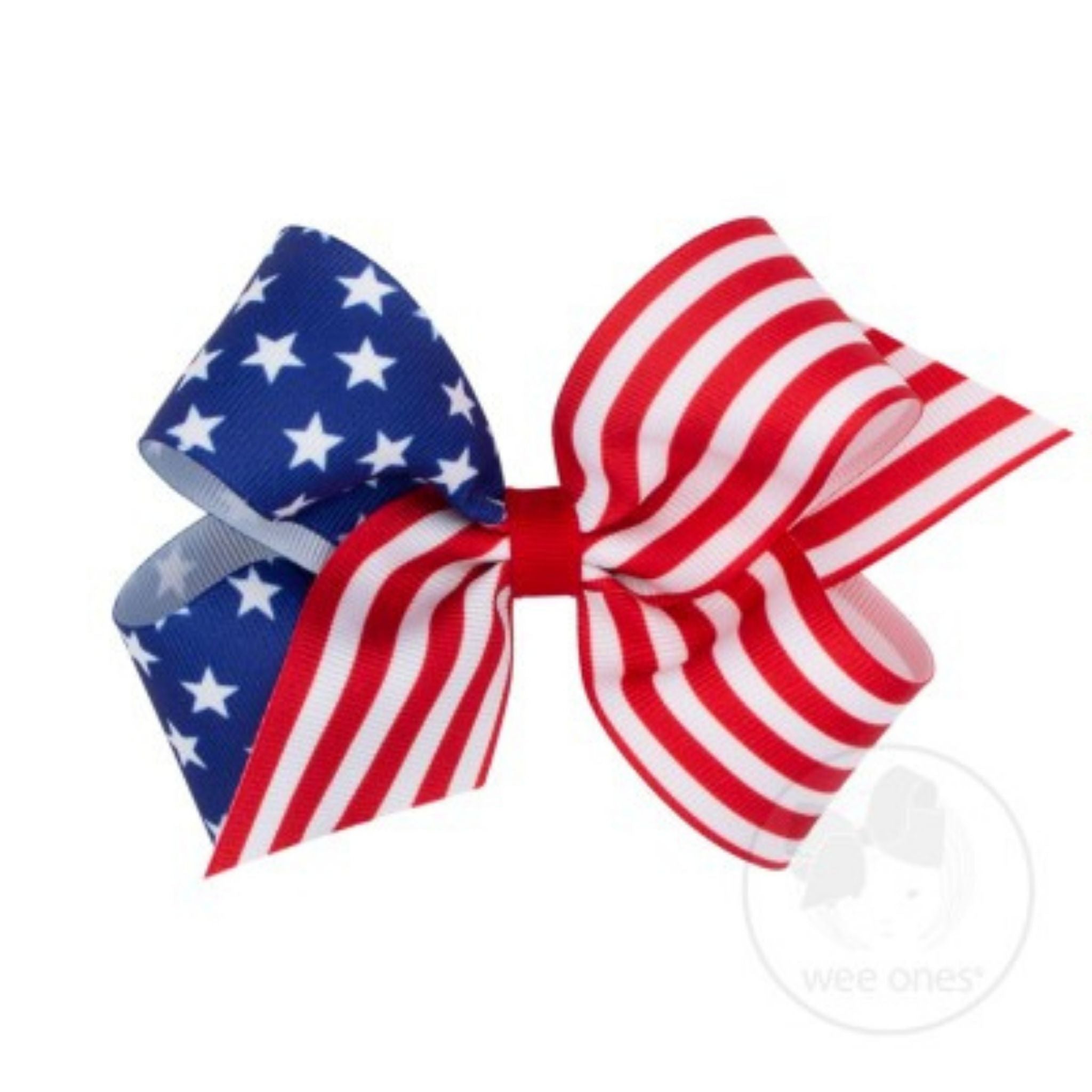 Patriotic Stars and Stripes Mini Grosgrain Bow