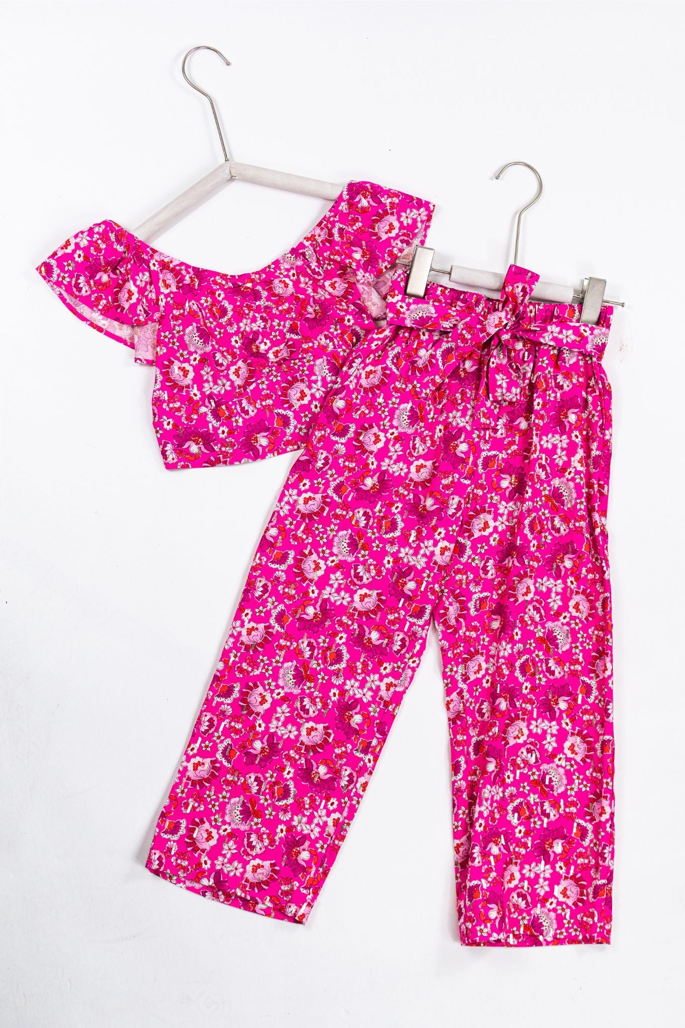 0-3Y Fashion Toddler Baby Girls Flare Pants Cotton Rib Floral Print Elastic  Waist bell bottom trousers 2pcs | Unilovers