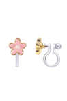 Girl NAtion Pink Fancy Flower Clip On Earrings