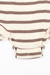 Play Up Brown Striped Rib Bodysuit