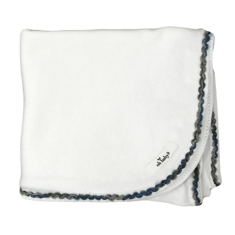 Blue Trimmed Layette Blanket