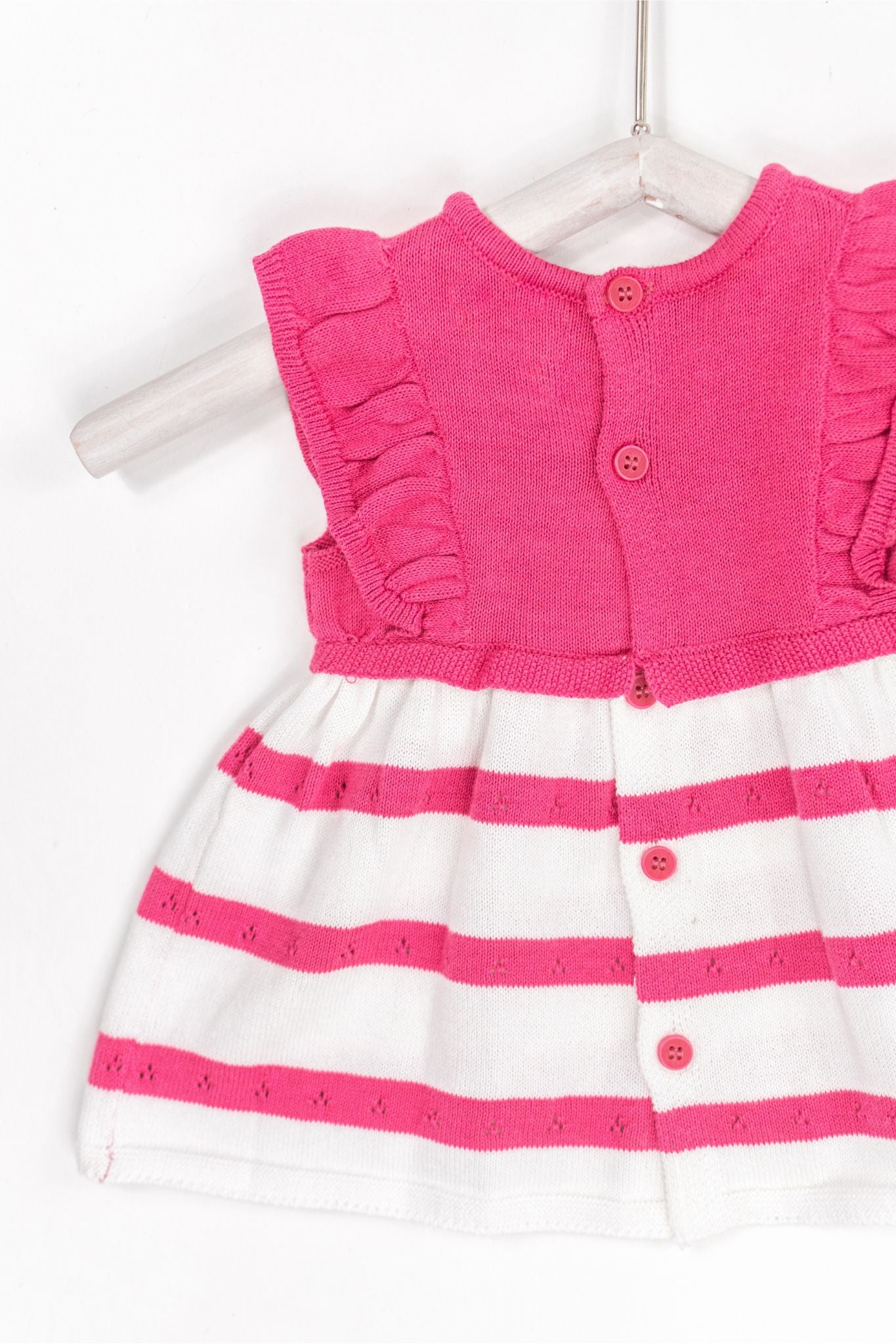Mayoral Newborn Pointel Pink Stripe Dress