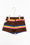 Mini Rodini Brown Stripe Sweat Shorts