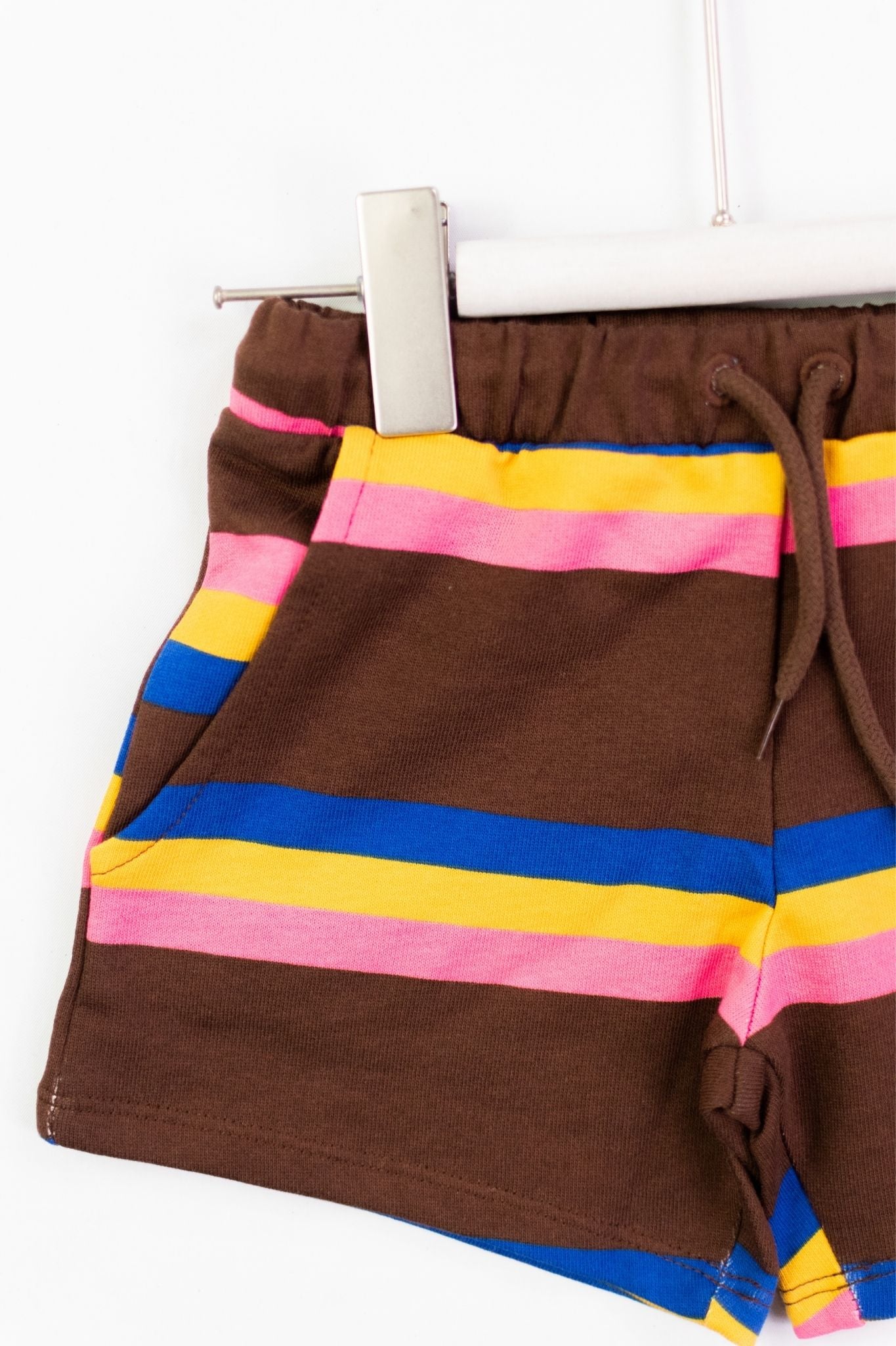 Mini Rodini Brown Stripe Sweat Shorts