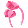 Hot Pink Medium Bow Hard Headband Wee Ones