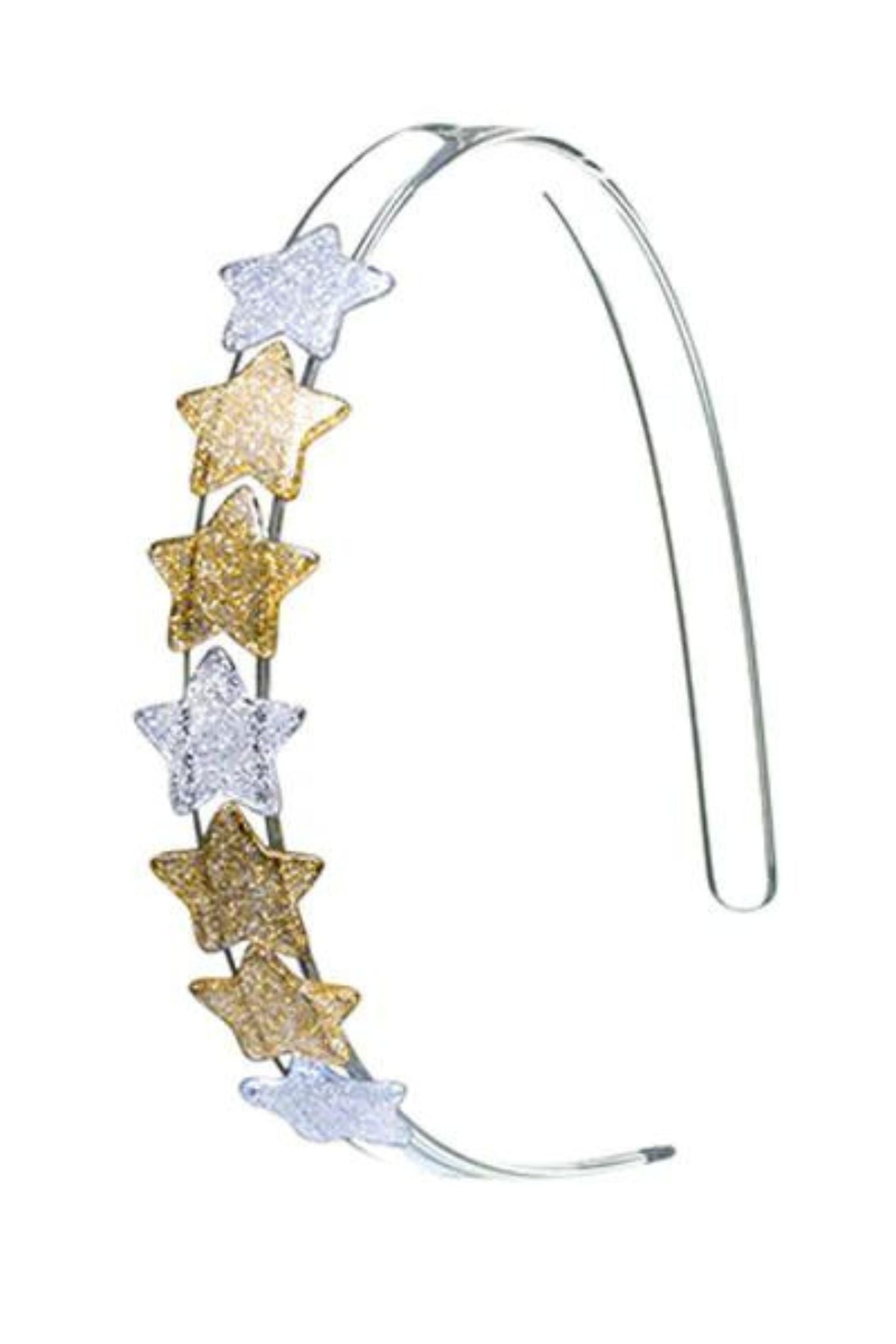 Lilies & Roses NY Stars Glitter Gold Silver Headband