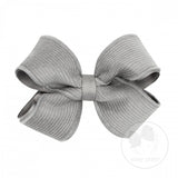 Wee Ones Small Corduroy Overlay Bow Grey