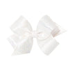 Wee Ones WHT Iridescent Overlay Bow