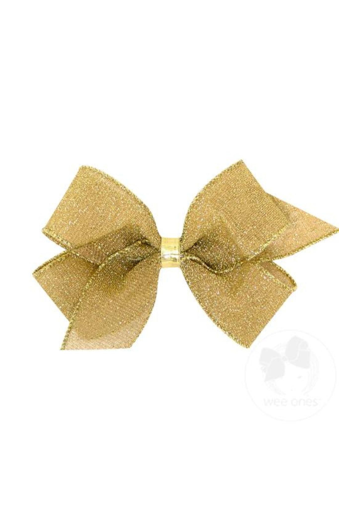 Wee Ones GLD Med Sparkle Texture Bow