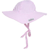 Flap Happy UPF50+ Pink Stripe Seersucker Floppy Hat (Baby + Toddler Girl)